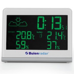 Buienradar weerstation met draadloze buitensensor Buienradar BR-600 Grijs
